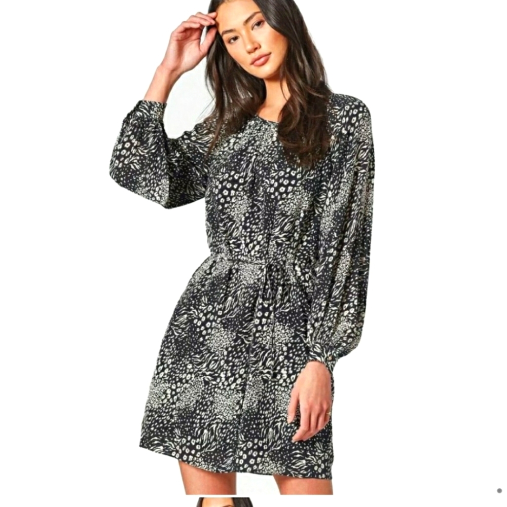 Joie Aminata Dress Black & White Print NWT Size M